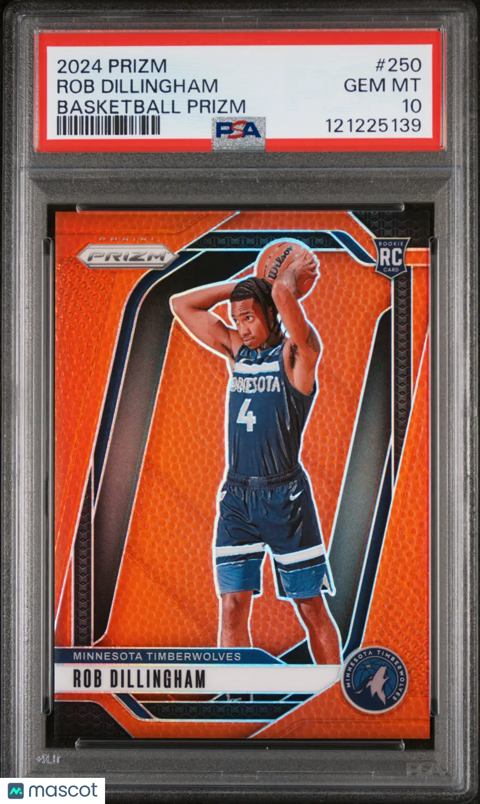2024 Panini Prizm Rob Dillingham RC Rookie Basketball Prizm PSA 10 /225 