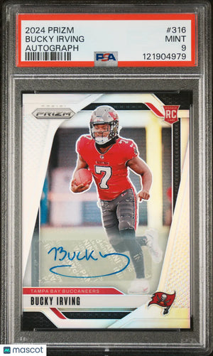 2024 Panini Prizm Rookie Autograph Bucky Irving  Auto RC PSA 9 