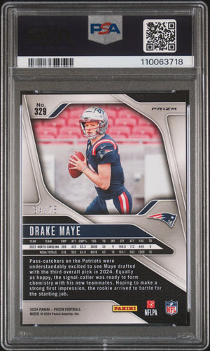 2024 Panini Prizm Rookie Drake Maye No Huddle Red RC /75 PSA 9 