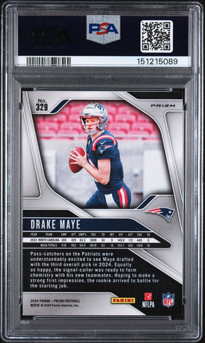 2024 Panini Prizm Rookie Drake Maye Red White Blue RC PSA 9 
