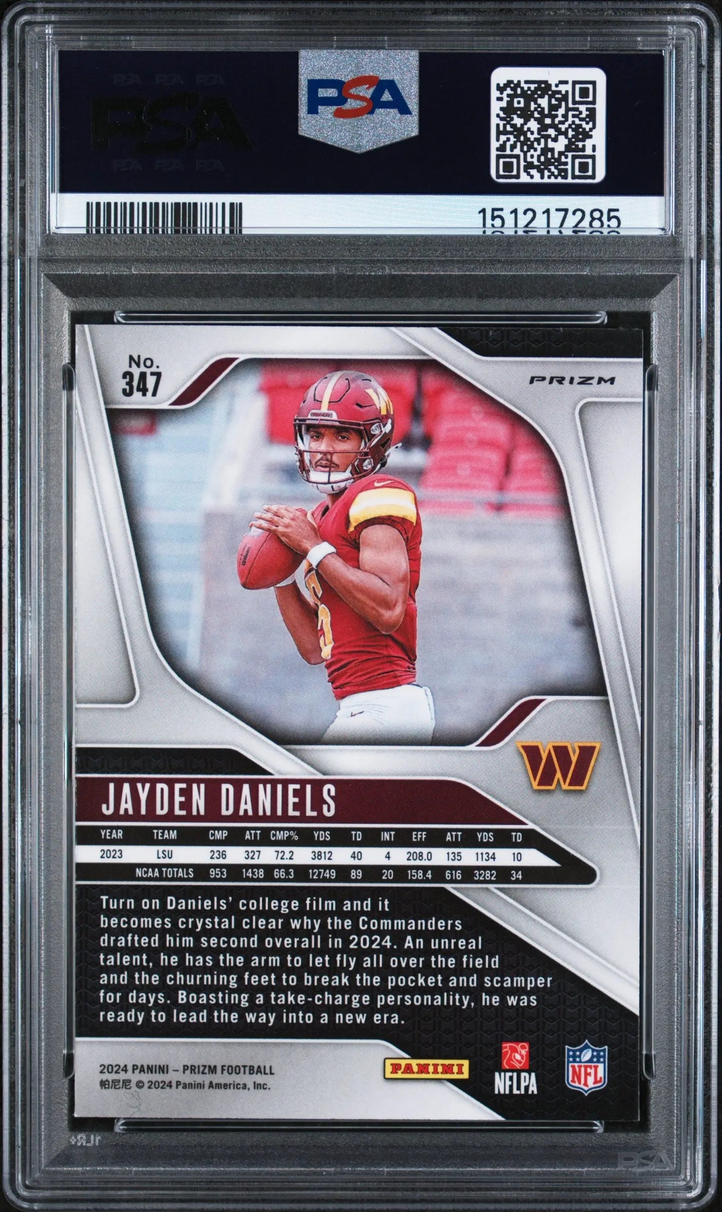 2024 Panini Prizm Rookie Jayden Daniels Lazer RC PSA 9 