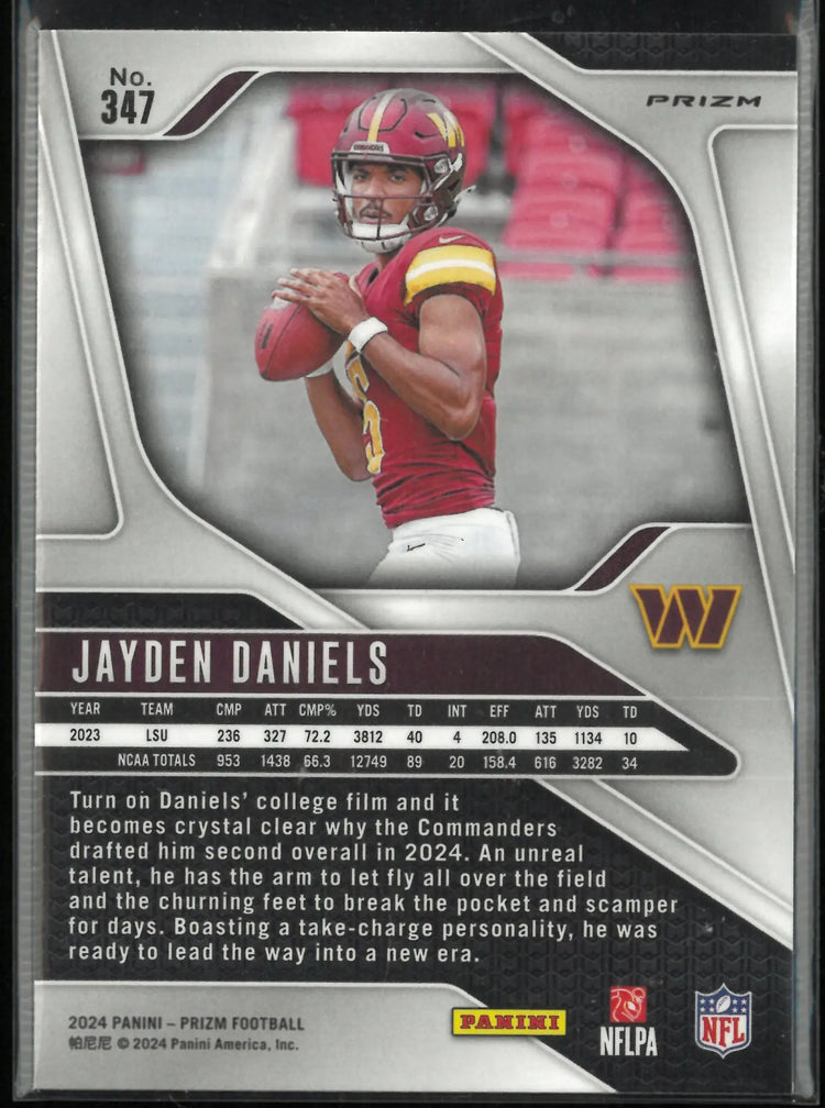 2024 Panini Prizm Rookie Jayden Daniels Orange Lazers RC 