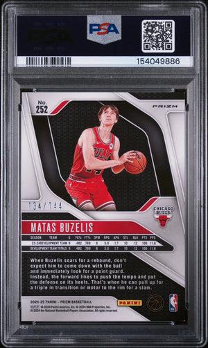 2024 Panini Prizm Rookie Matas Buzelis Blue Sparkle /144 RC PSA 8 