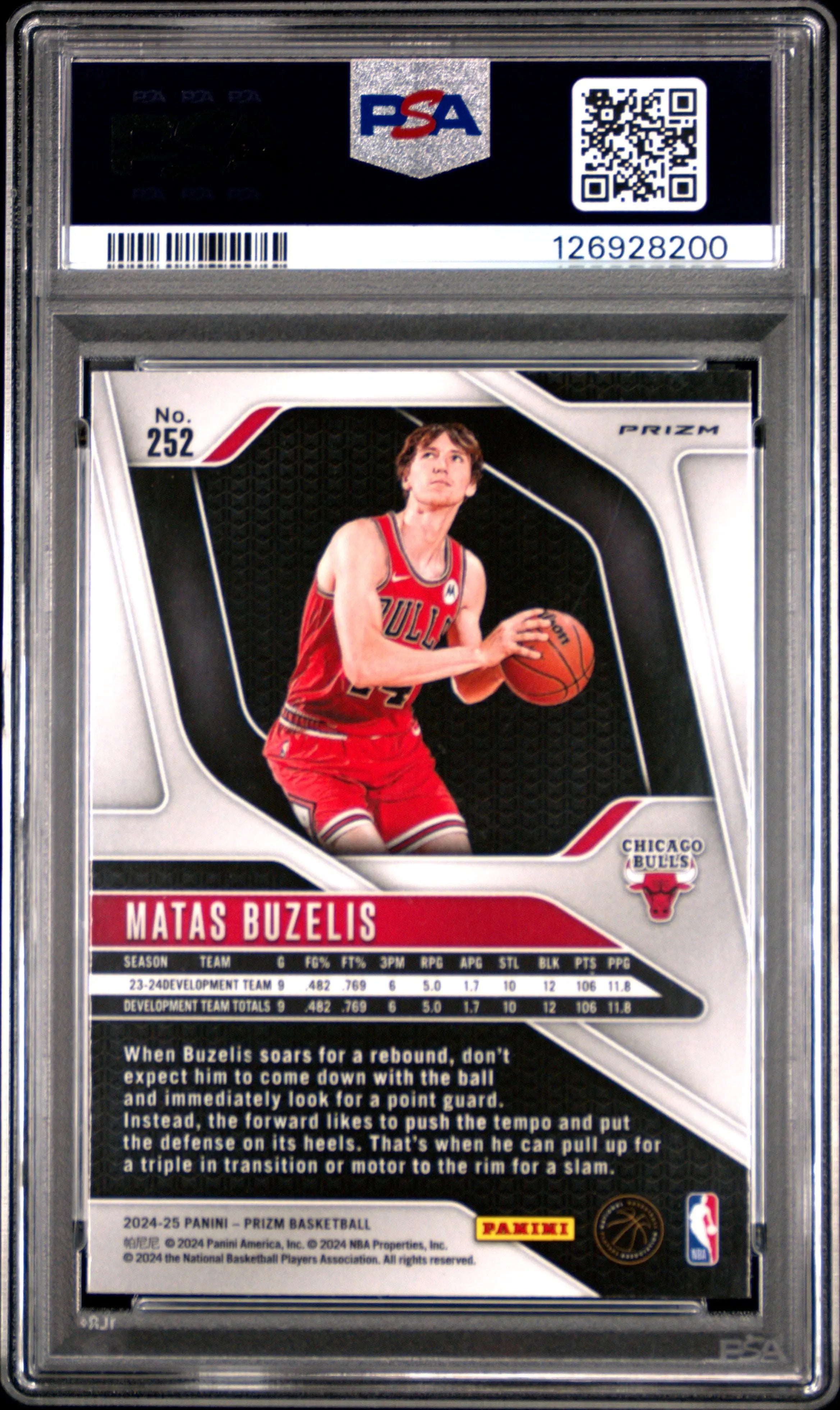 2024 Panini Prizm Rookie Matas Buzelis Silver RC PSA 10 