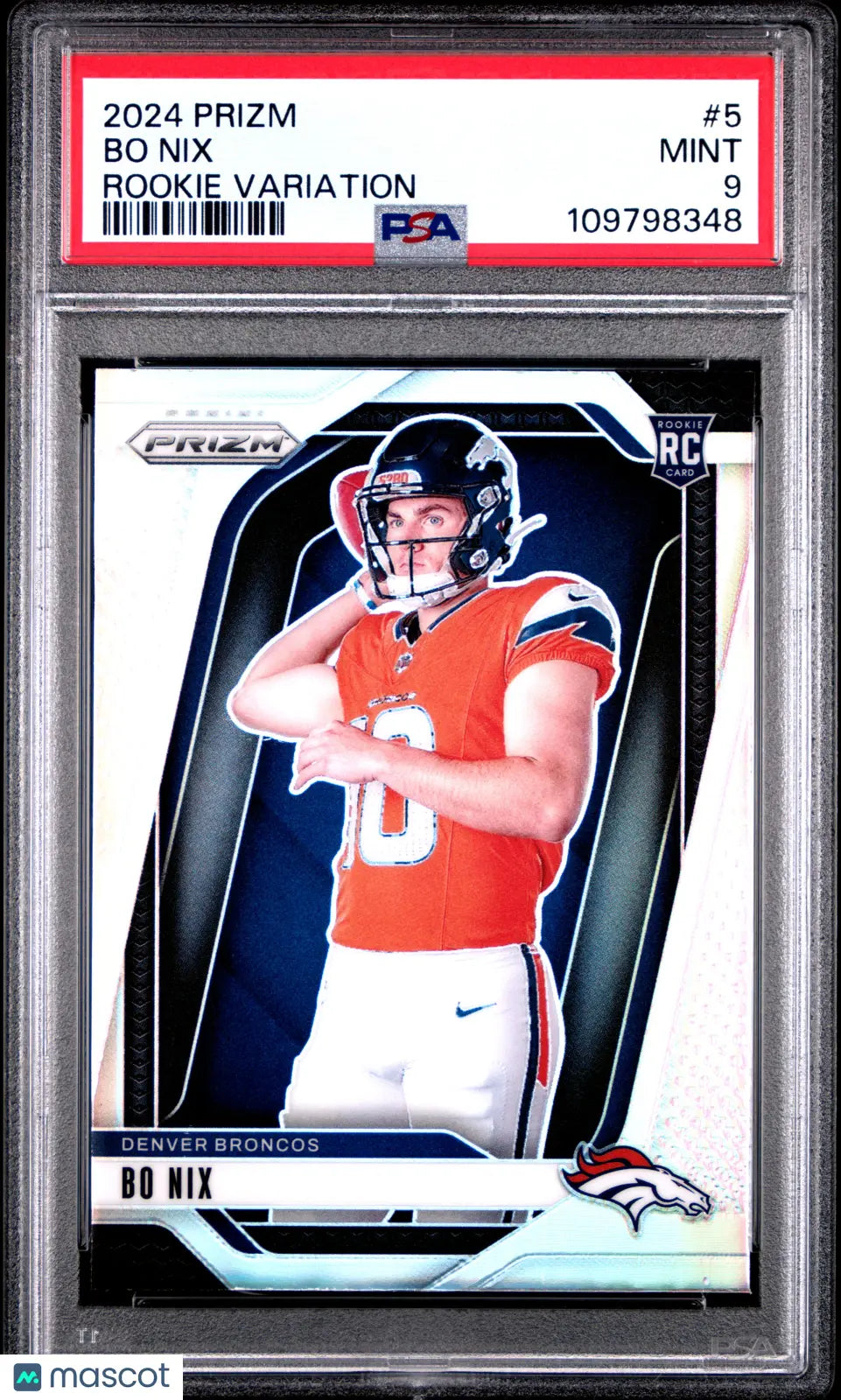 2024 Panini Prizm Rookie Variation Bo Nix #5 PSA 9 