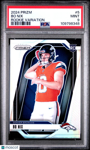 2024 Panini Prizm Rookie Variation Bo Nix #5 PSA 9 