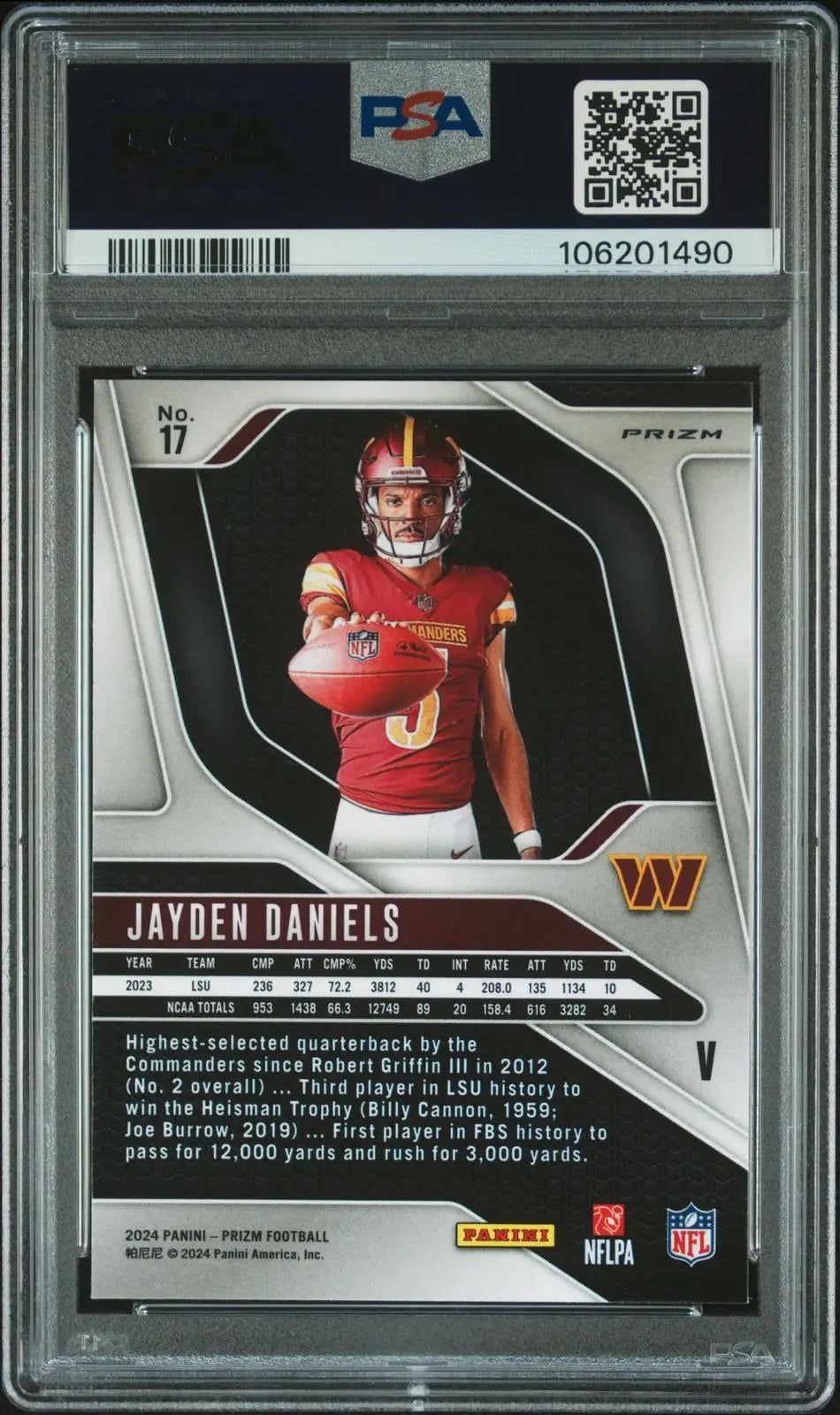 2024 Panini Prizm Rookie Variation Jayden Daniels RC PSA 10 