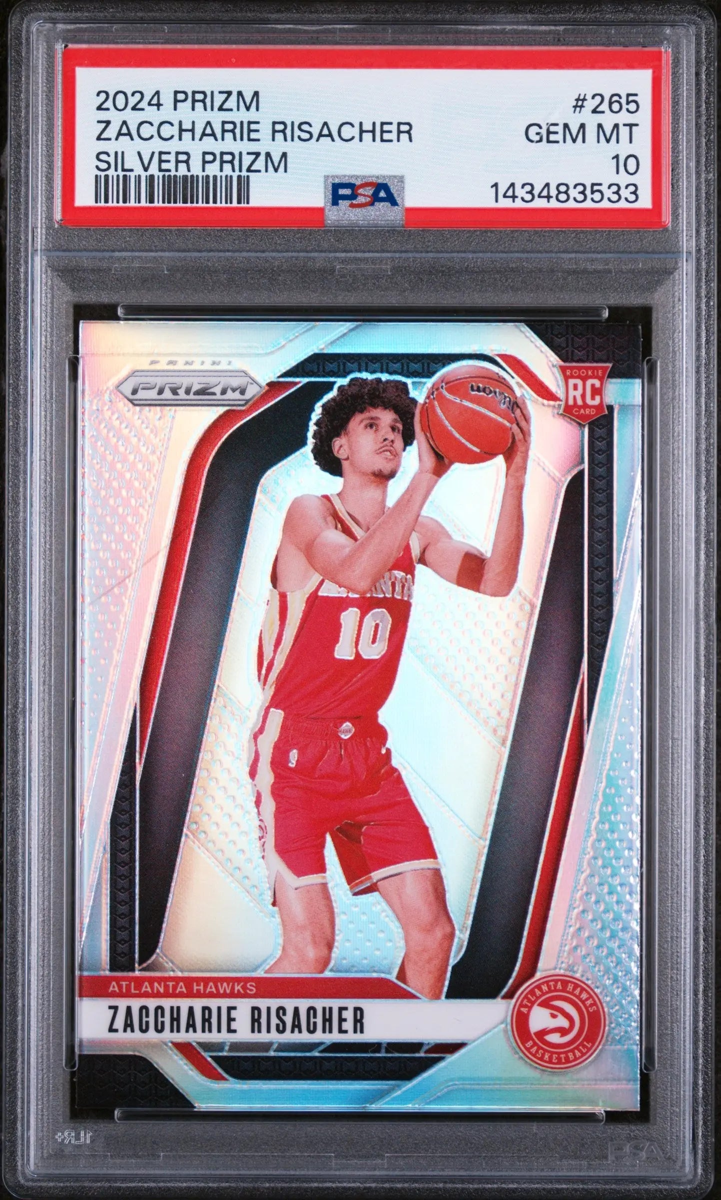 2024 Panini Prizm Rookie Zaccharie Risacher RC Silver PSA 10 
