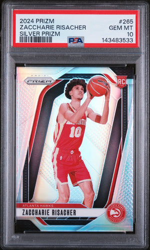 2024 Panini Prizm Rookie Zaccharie Risacher RC Silver PSA 10 
