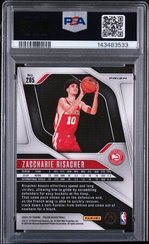 2024 Panini Prizm Rookie Zaccharie Risacher RC Silver PSA 10 