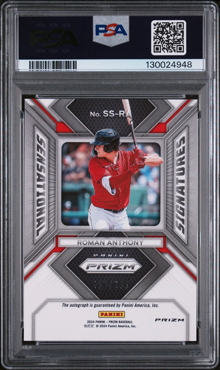 2024 Panini Prizm Sensational Signatures Roman Anthony #SSRA Pulsar PRZ PSA 10 