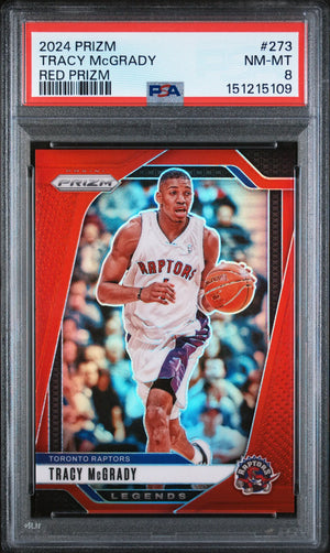 2024 Panini Prizm Tracy Mcgrady Red /299 PSA 8 