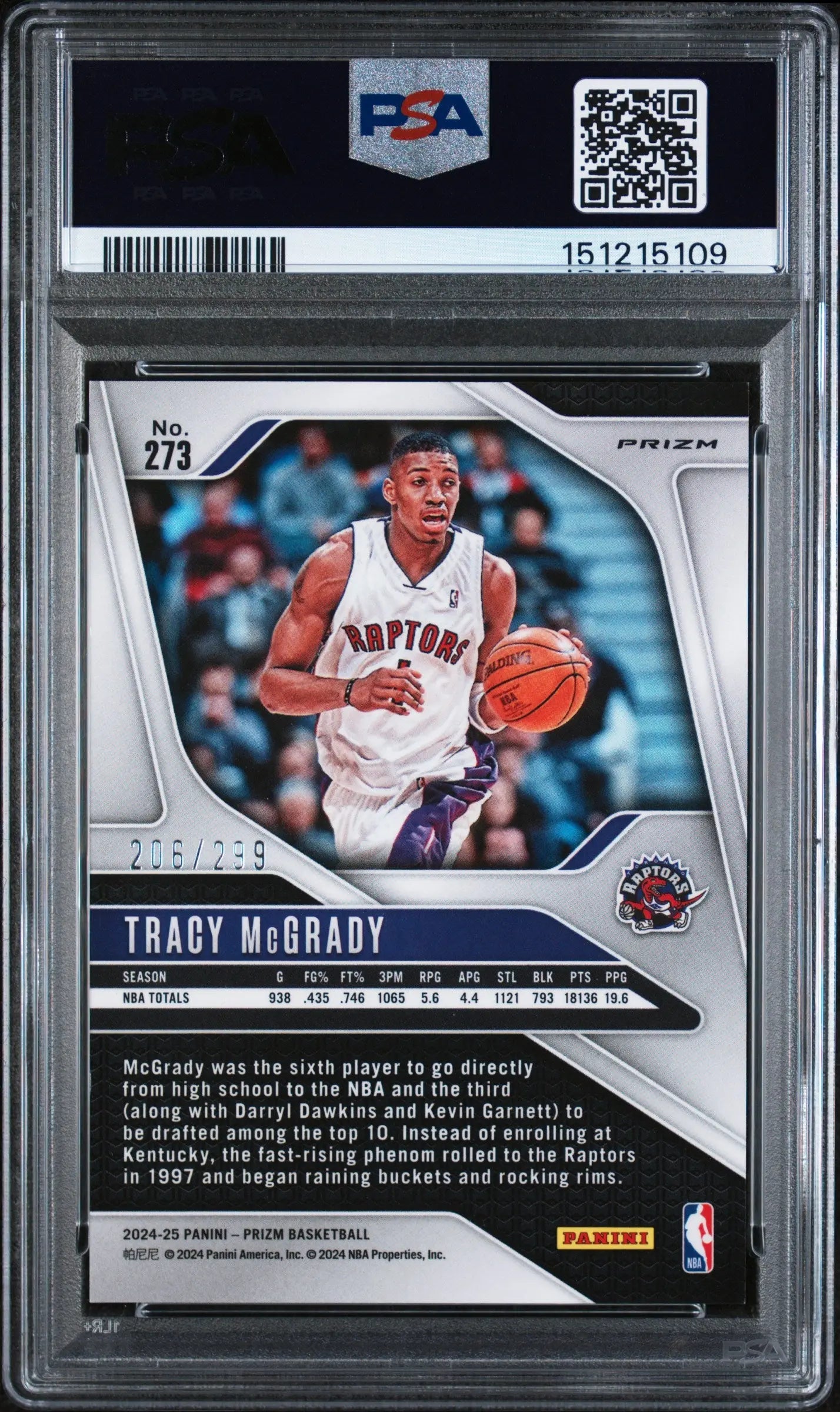2024 Panini Prizm Tracy Mcgrady Red /299 PSA 8 