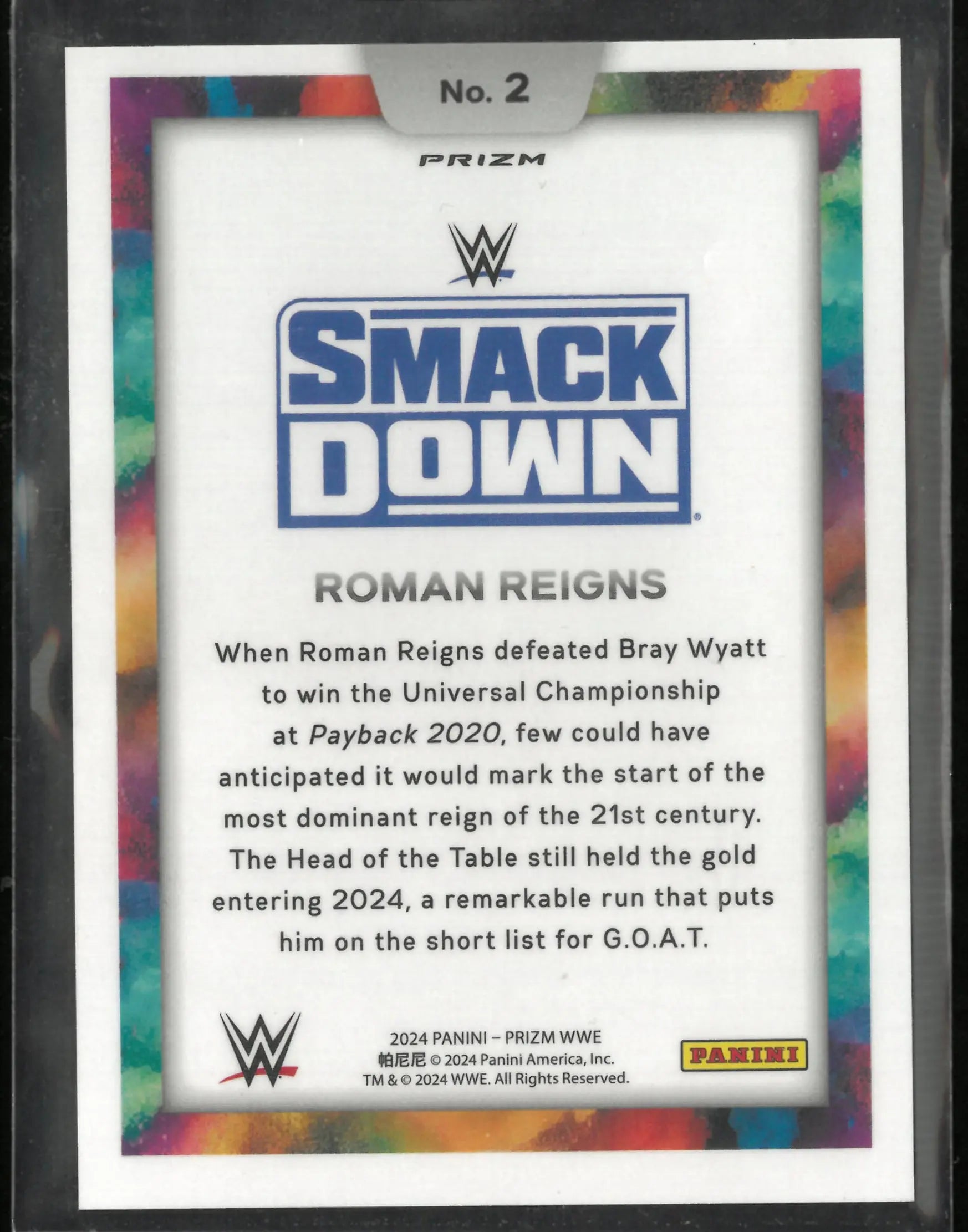 2024 Panini Prizm WWE Roman Reigns Black Color Blast 
