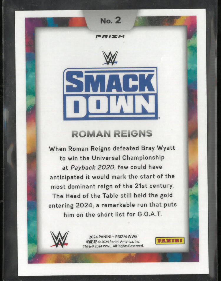 2024 Panini Prizm WWE Roman Reigns Black Color Blast 