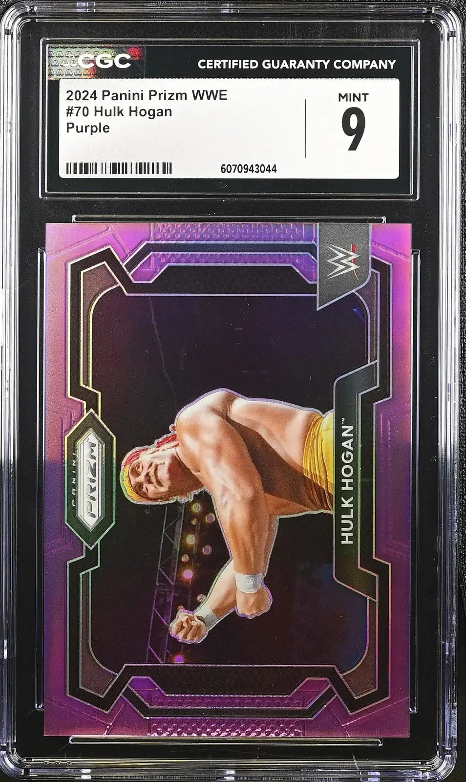 2024 Panini Prizm Wrestling WWE Hulk Hogan Purple Prizm /149 CGC 9 