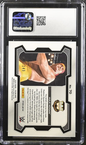 2024 Panini Prizm Wrestling WWE Hulk Hogan Purple Prizm /149 CGC 9 