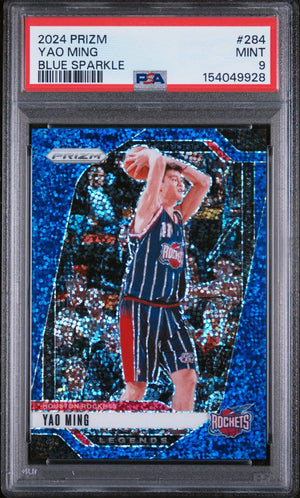 2024 Panini Prizm Yao Ming Blue Sparkle /144 PSA 9 