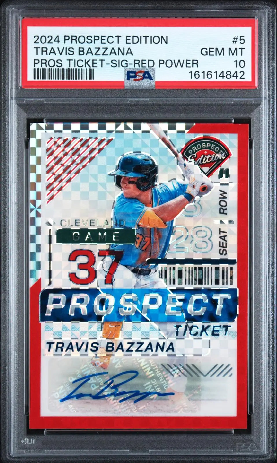 2024 Panini Prospect Ed. Pros. Ticket Auto Travis Bazzana Red Power /99 PSA 10 