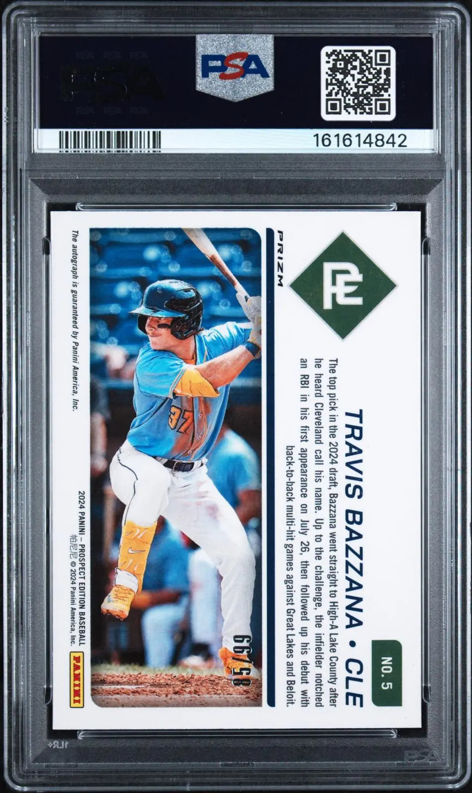 2024 Panini Prospect Ed. Pros. Ticket Auto Travis Bazzana Red Power /99 PSA 10 