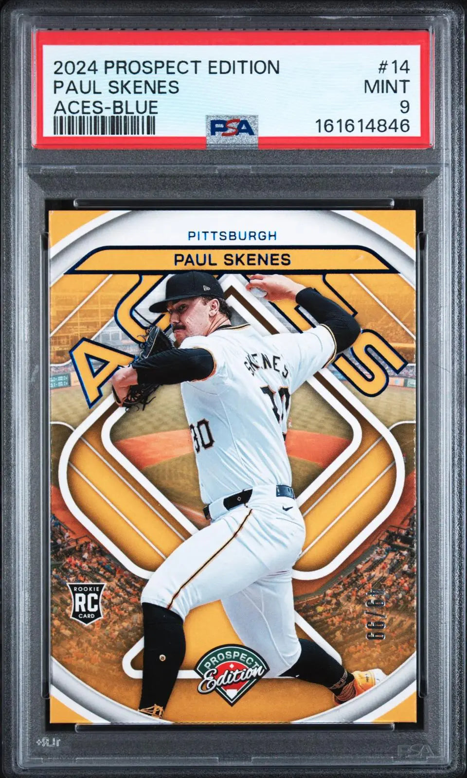2024 Panini Prospect Edition Aces Rookie Paul Skenes RC Blue /99 PSA 9 