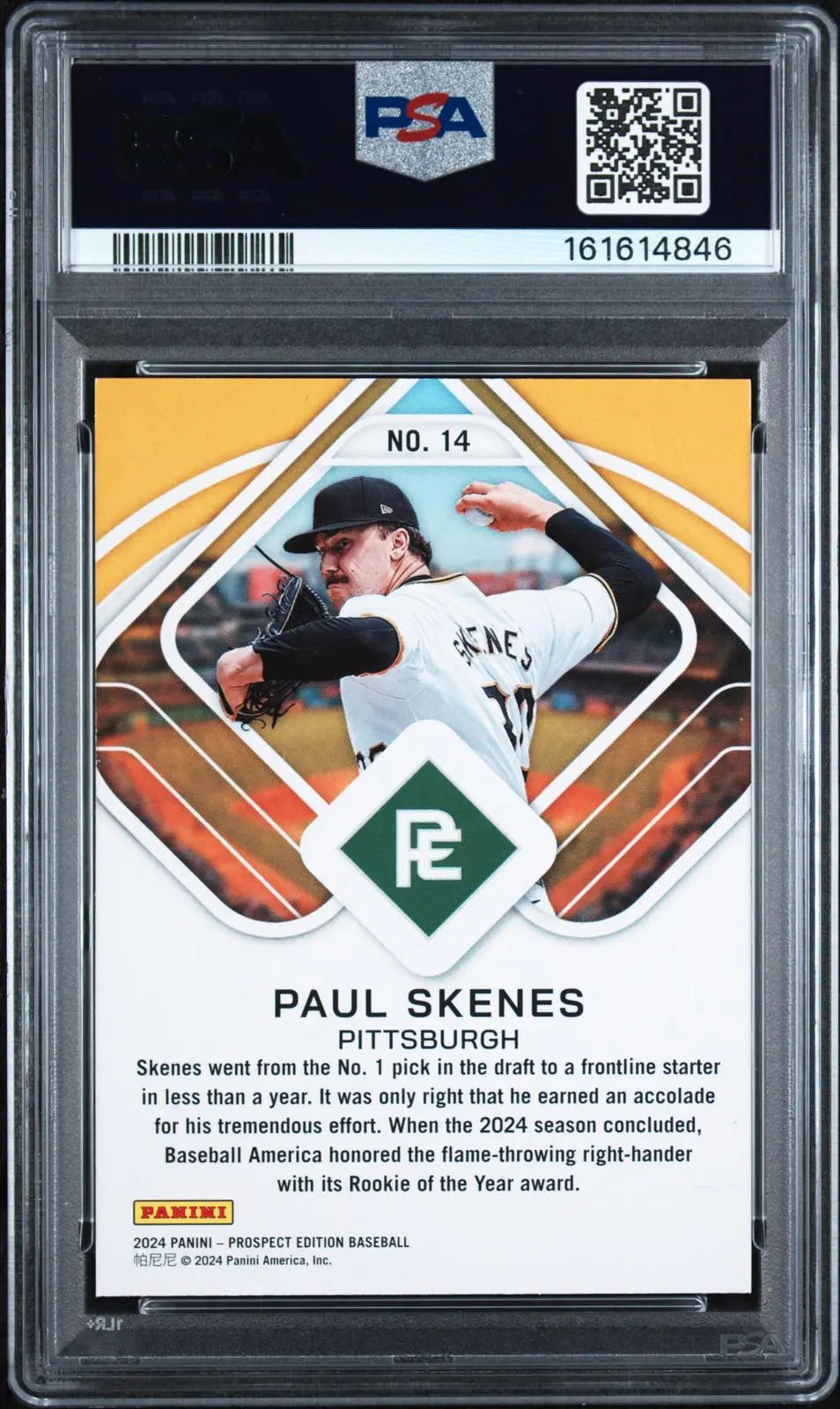 2024 Panini Prospect Edition Aces Rookie Paul Skenes RC Blue /99 PSA 9 