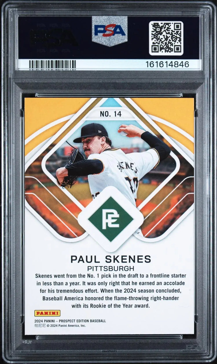 2024 Panini Prospect Edition Aces Rookie Paul Skenes RC Blue /99 PSA 9 