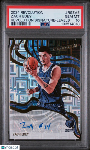 2024 Panini Revolution Revolution Signatures Zach Edey #RSZAE Levels PSA 10 