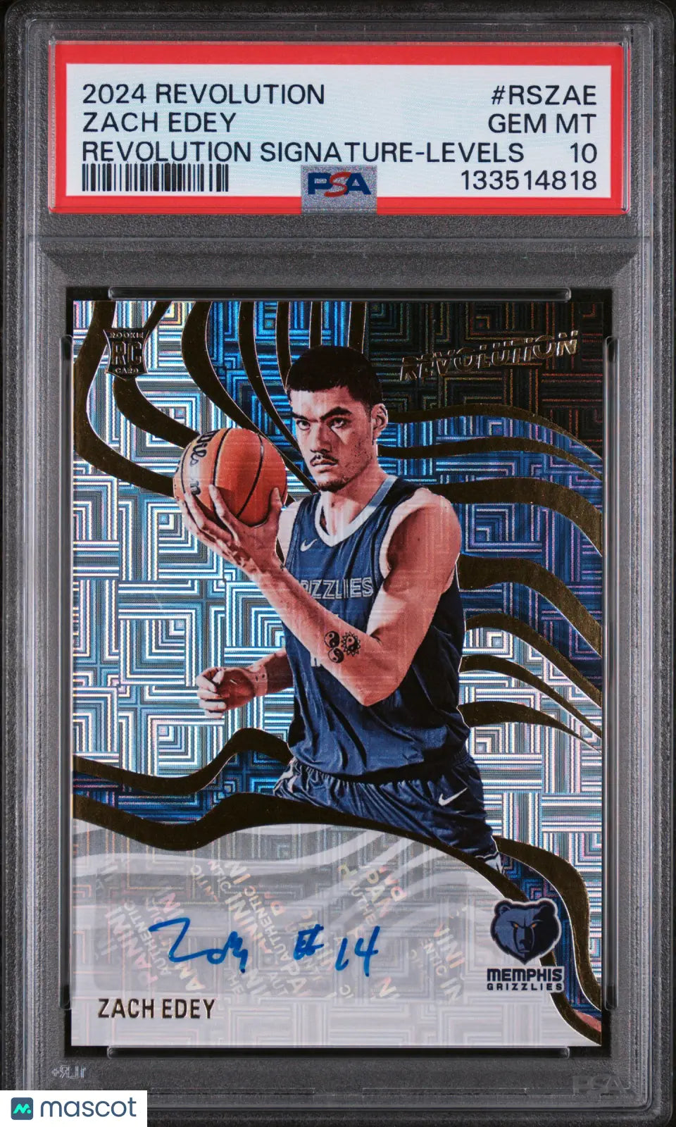 2024 Panini Revolution Revolution Signatures Zach Edey #RSZAE Levels PSA 10 