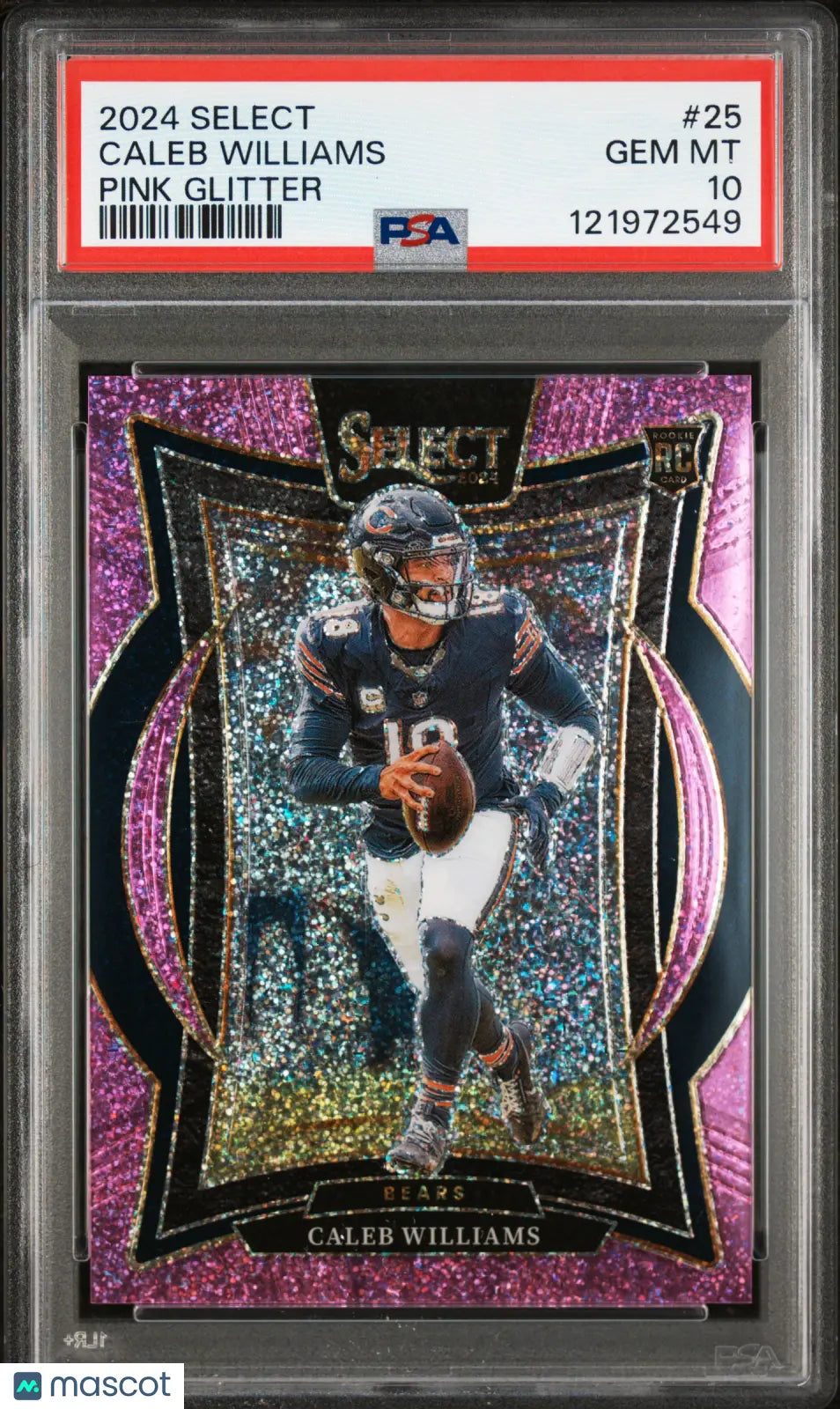 2024 Panini Select Concourse Pink Glitter Rookie Caleb Williams /15 PSA 10 