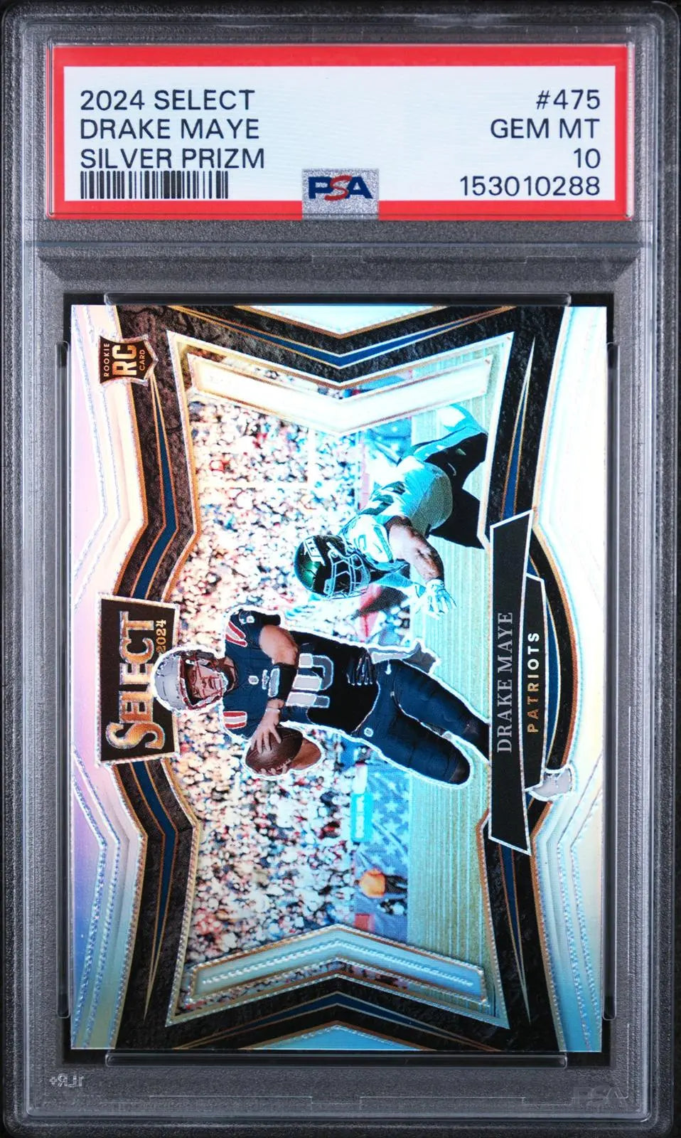 2024 Panini Select Football Rookie Drake Maye RC Silver Prizm PSA 10 