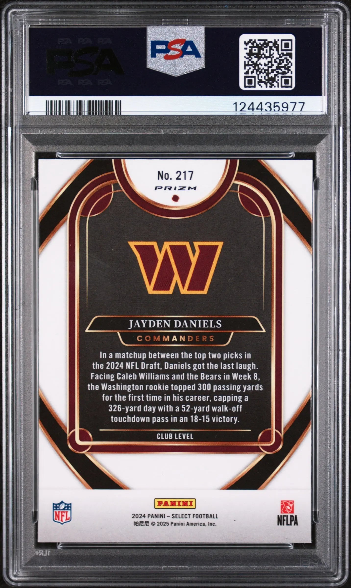 2024 Panini Select Jayden Daniels RC Rookie Disco PSA 9