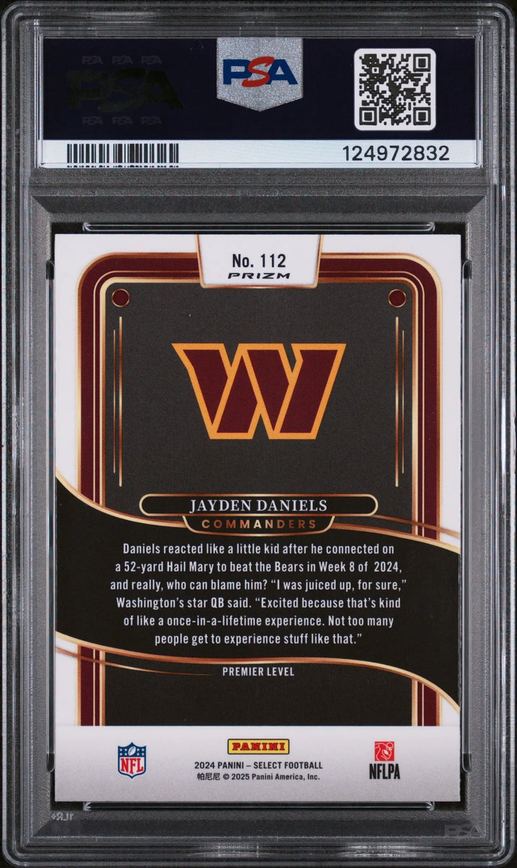 2024 Panini Select Jayden Daniels #112 Silver Prizm PSA 10 
