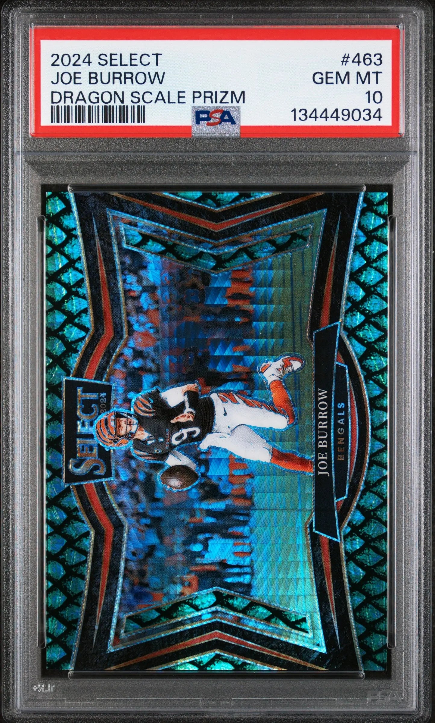 2024 Panini Select Joe Burrow  Dragon Scale Prizm /70 PSA 10 