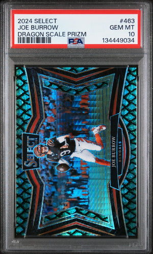 2024 Panini Select Joe Burrow  Dragon Scale Prizm /70 PSA 10 