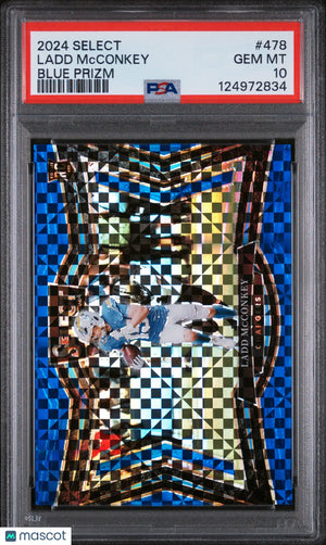 2024 Panini Select Ladd Mcconkey #478 Blue Prizm PSA 10 