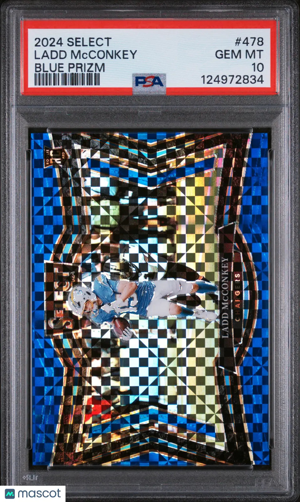 2024 Panini Select Ladd Mcconkey #478 Blue Prizm PSA 10 