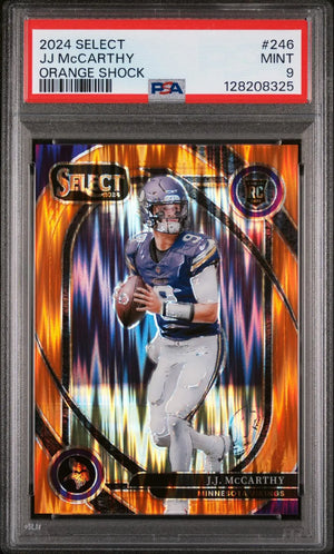 2024 Panini Select Rookie JJ Mccarthy Orange Shock /399 RC PSA 9 
