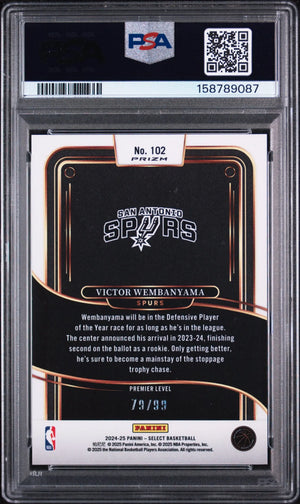 2024 Panini Select Victor Wembanyama White Wave /99 PSA 10 