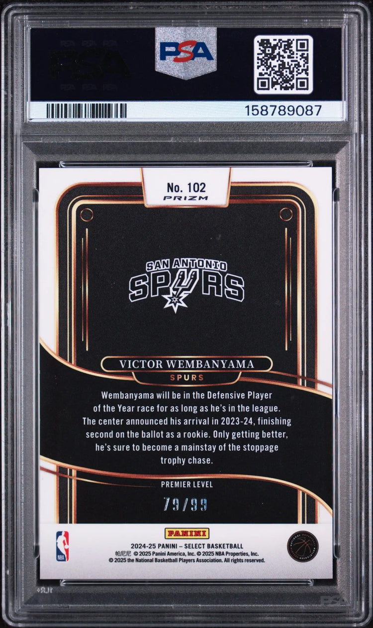2024 Panini Select Victor Wembanyama White Wave /99 PSA 10 
