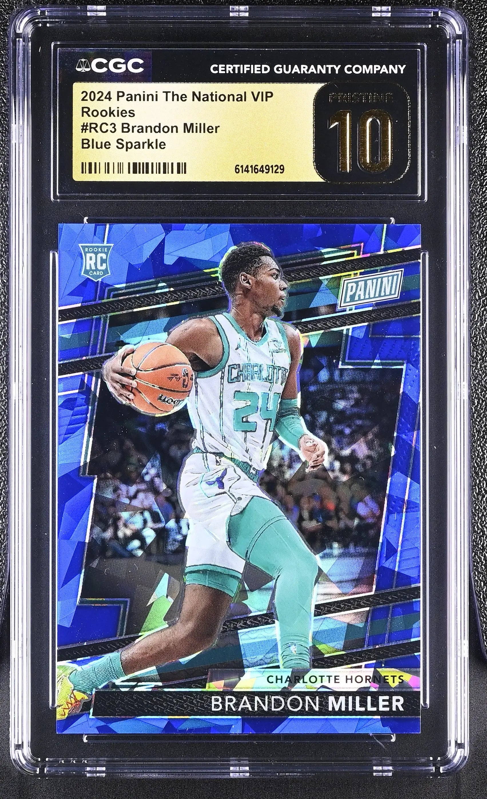 2024 Panini The National VIP Rookies Brandon Miller Blue Sparkle /124 RC CGC 10 