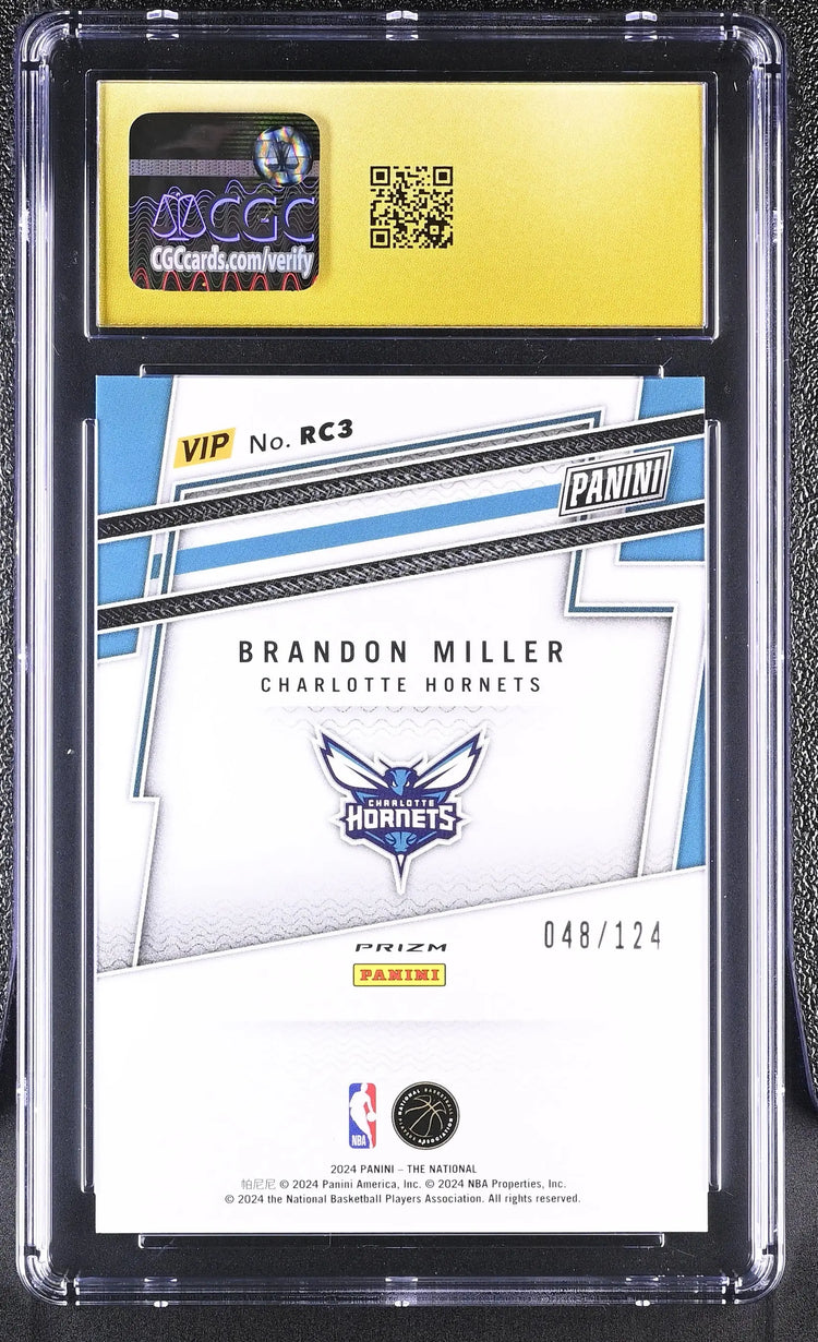 2024 Panini The National VIP Rookies Brandon Miller Blue Sparkle /124 RC CGC 10 