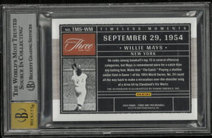 2024 Panini Three and Two Timeless Moments Auto Holo Gold Willie Mays BGS 8.5 /10 