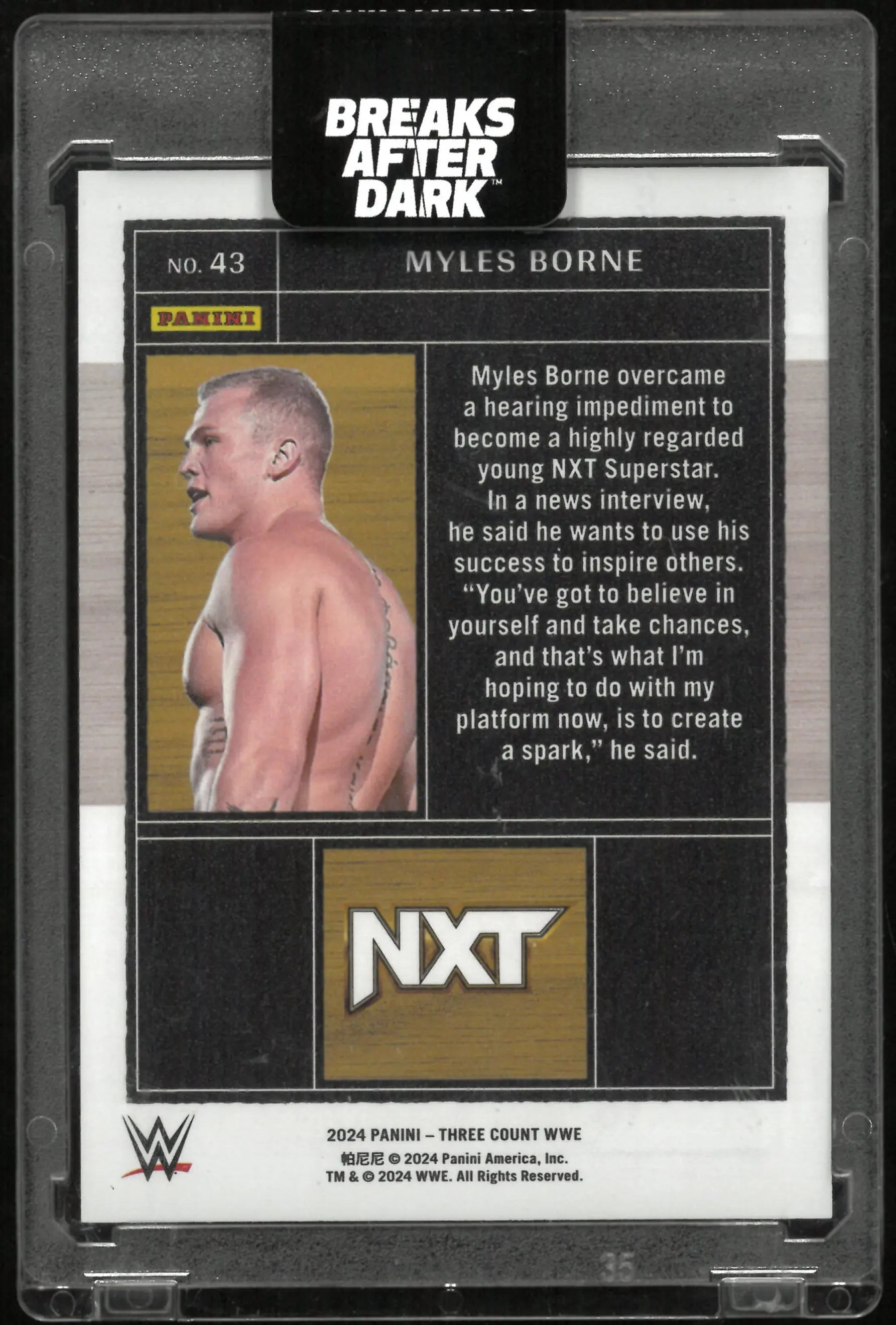 2024 Panini WWE Three Count Myles Borne Purple /8 