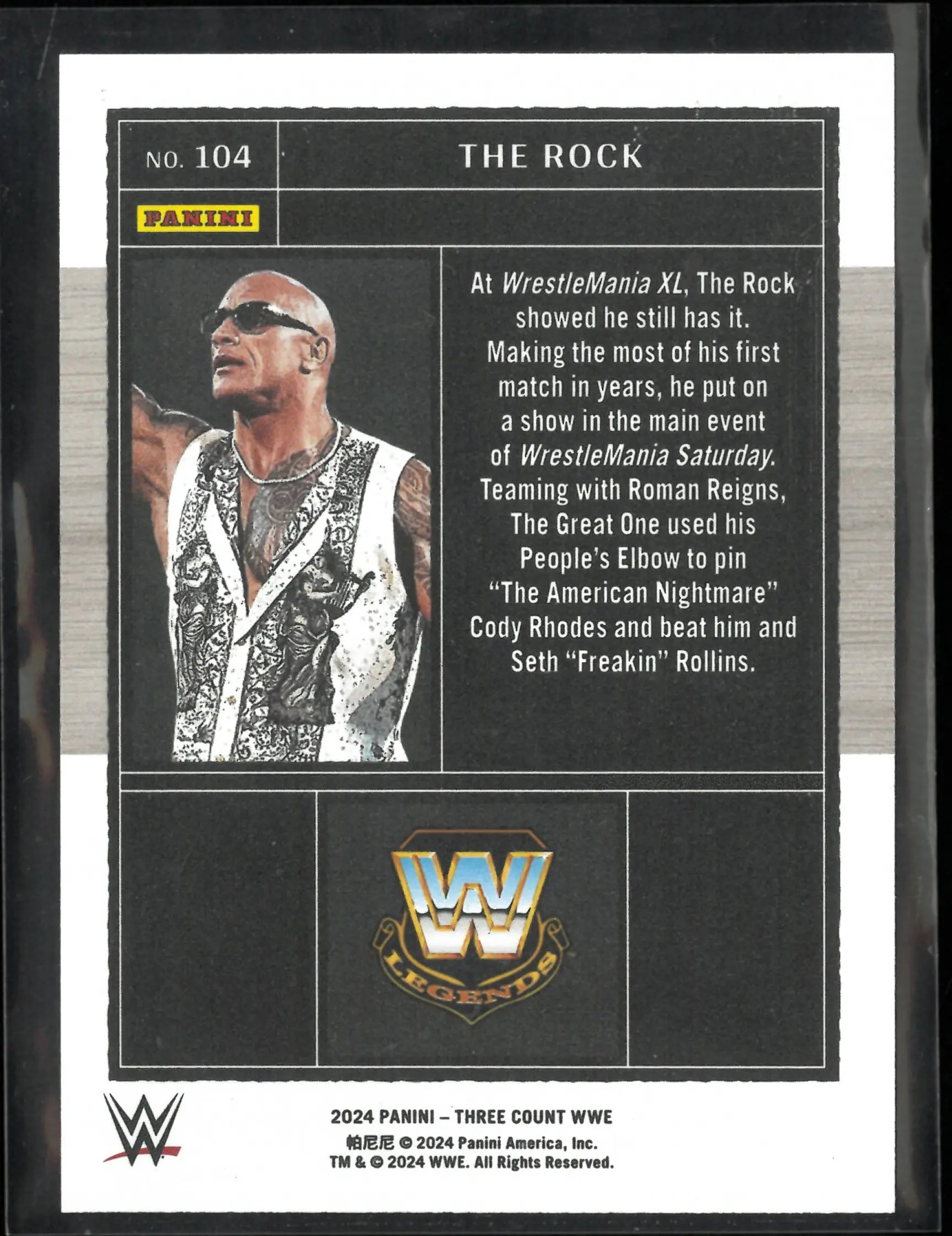 2024 Panini WWE Three Count The Rock /10 Gold 
