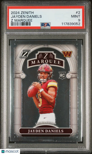 2024 Panini Zenith Football Z Marquee Jayden Daniels RC Rookie #2 PSA 9 