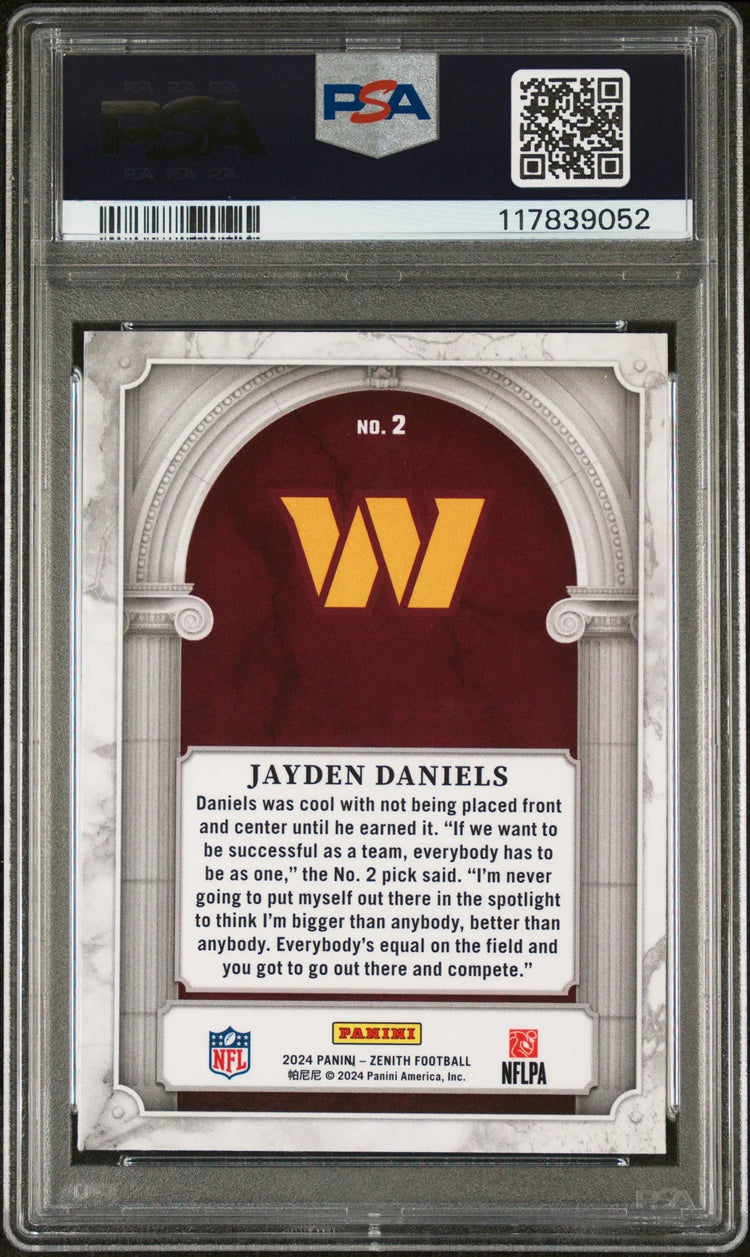 2024 Panini Zenith Football Z Marquee Jayden Daniels RC Rookie #2 PSA 9 