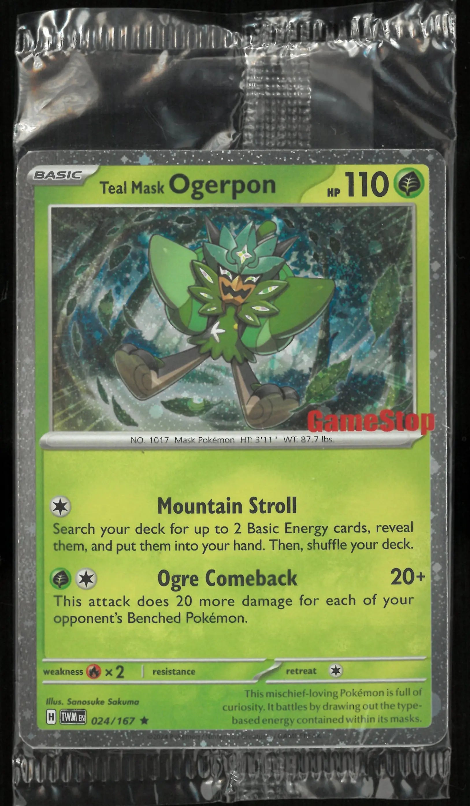2024 Pokemon Gamestop Exclusive Teal Mask Ogerpon 