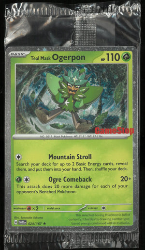 2024 Pokemon Gamestop Exclusive Teal Mask Ogerpon 