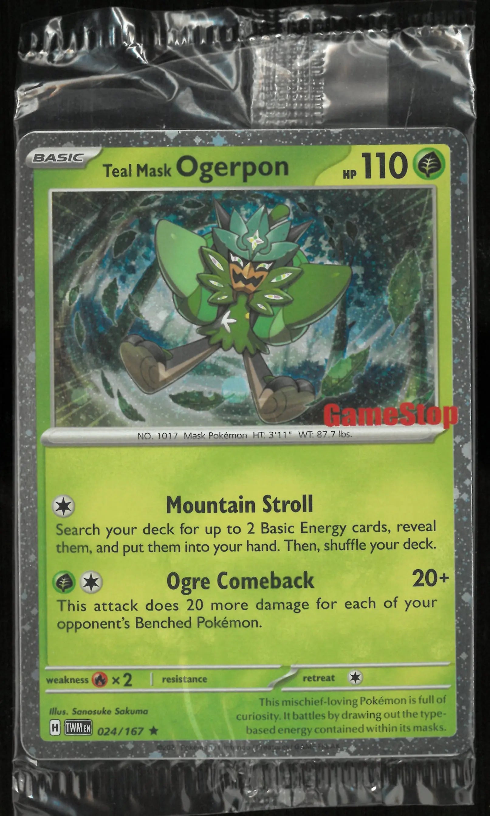 2024 Pokemon Gamestop Exclusive Teal Mask Ogerpon 